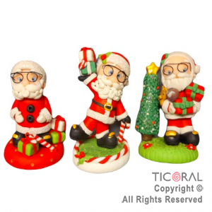 ADORNO PAPA NOEL CON REGALOS A PORCELANA FRIA x 1